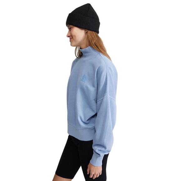 THE NORTH FACE Womens Sweatshirt Large Blue Garment Dyed Mock Neck NWT - Picture 2 of 11